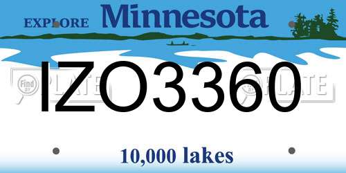 IZO3360 Minnesota License Plate