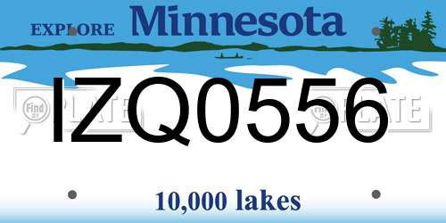 IZQ0556 Minnesota License Plate