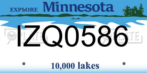 IZQ0586 Minnesota License Plate