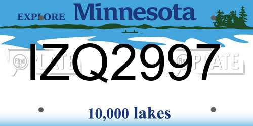 IZQ2997 Minnesota License Plate