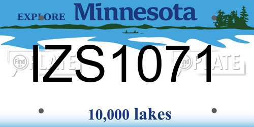 IZS1071 Minnesota License Plate