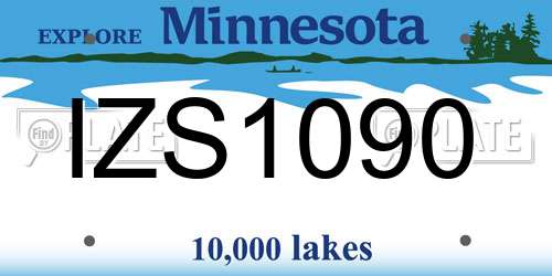 IZS1090 Minnesota License Plate
