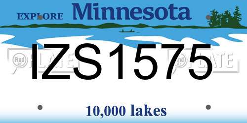 IZS1575 Minnesota License Plate