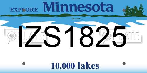 IZS1825 Minnesota License Plate