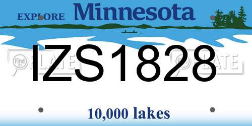 IZS1828 Minnesota License Plate