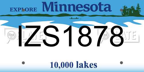 IZS1878 Minnesota License Plate