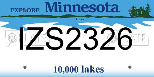 IZS2326 Minnesota License Plate