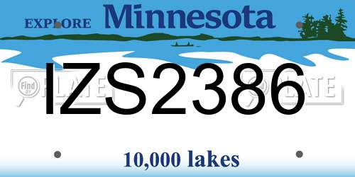 IZS2386 Minnesota License Plate