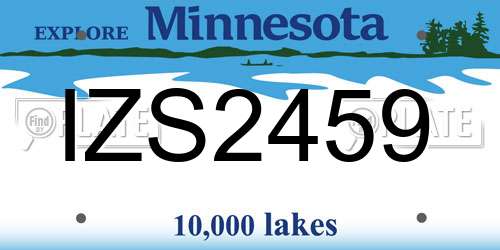 IZS2459 Minnesota License Plate