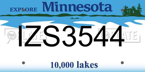 IZS3544 Minnesota License Plate
