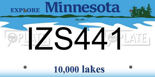 IZS441 Minnesota License Plate