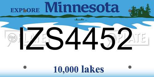 IZS4452 Minnesota License Plate