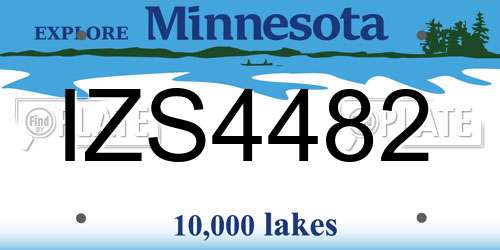 IZS4482 Minnesota License Plate