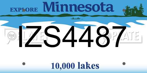 IZS4487 Minnesota License Plate