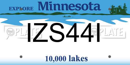 IZS44I Minnesota License Plate