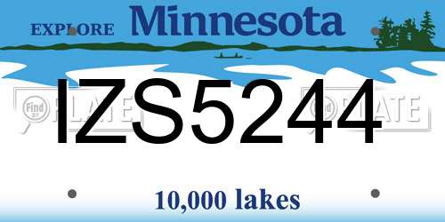 IZS5244 Minnesota License Plate