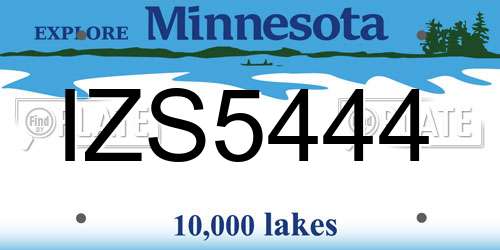 IZS5444 Minnesota License Plate