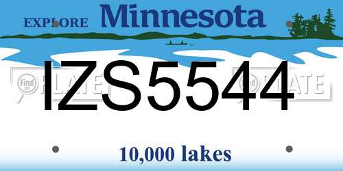 IZS5544 Minnesota License Plate