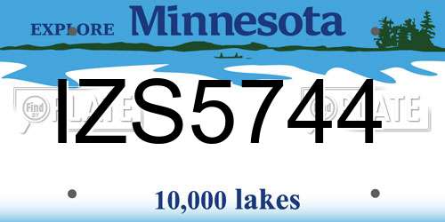 IZS5744 Minnesota License Plate