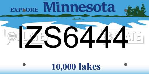 IZS6444 Minnesota License Plate