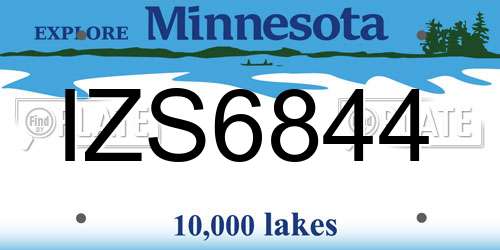 IZS6844 Minnesota License Plate