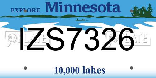 IZS7326 Minnesota License Plate