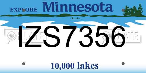 IZS7356 Minnesota License Plate