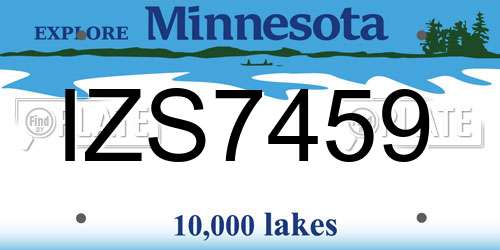 IZS7459 Minnesota License Plate