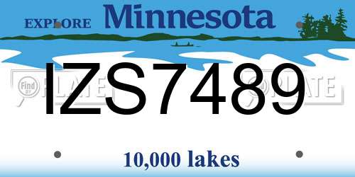 IZS7489 Minnesota License Plate