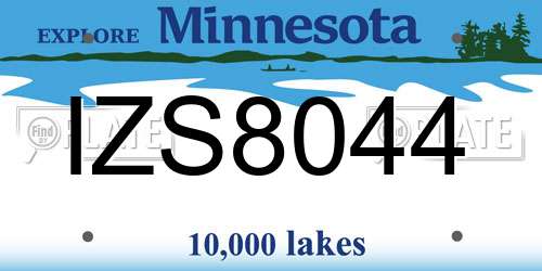 IZS8044 Minnesota License Plate