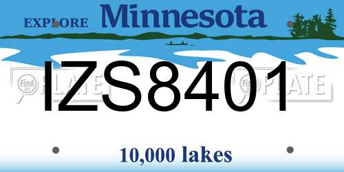 IZS8401 Minnesota License Plate