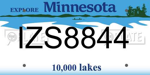 IZS8844 Minnesota License Plate