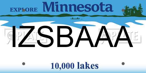 IZSBAAA Minnesota License Plate