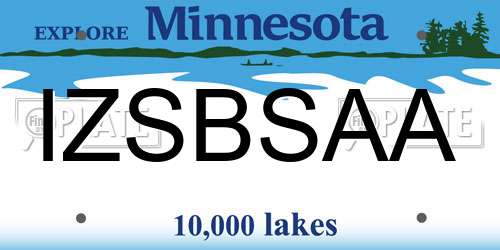 IZSBSAA Minnesota License Plate
