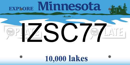 IZSC77 Minnesota License Plate