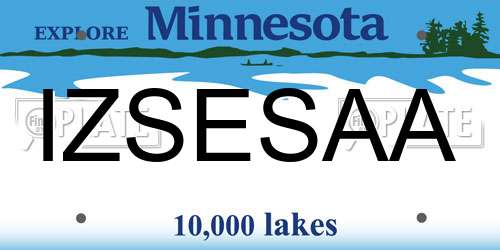 IZSESAA Minnesota License Plate