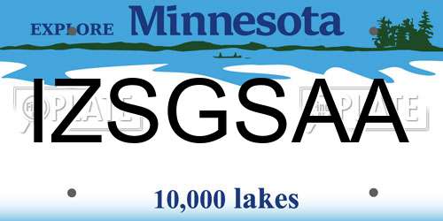 IZSGSAA Minnesota License Plate