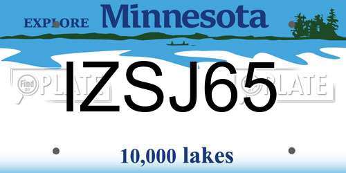 IZSJ65 Minnesota License Plate