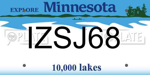 IZSJ68 Minnesota License Plate