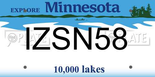 IZSN58 Minnesota License Plate