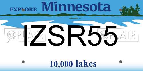 IZSR55 Minnesota License Plate