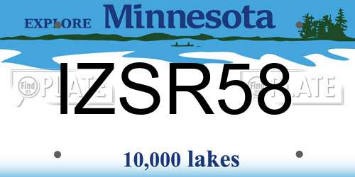IZSR58 Minnesota License Plate