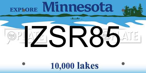 IZSR85 Minnesota License Plate