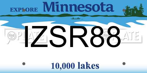 IZSR88 Minnesota License Plate