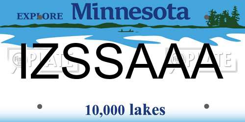 IZSSAAA Minnesota License Plate