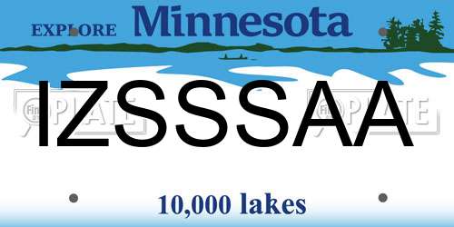 IZSSSAA Minnesota License Plate