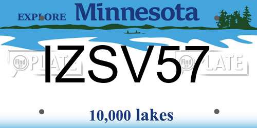 IZSV57 Minnesota License Plate