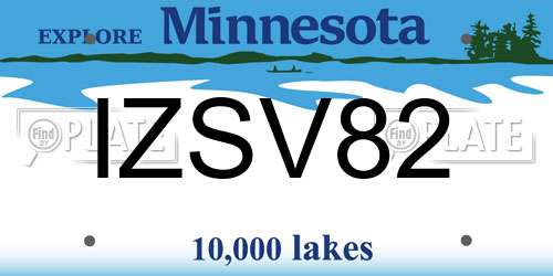IZSV82 Minnesota License Plate