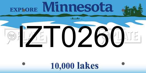 IZT0260 Minnesota License Plate
