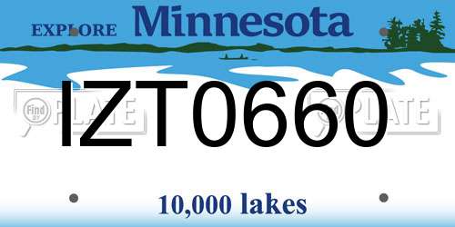 IZT0660 Minnesota License Plate